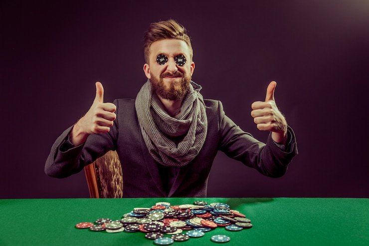 Blackjack table with dealer and player cards visible