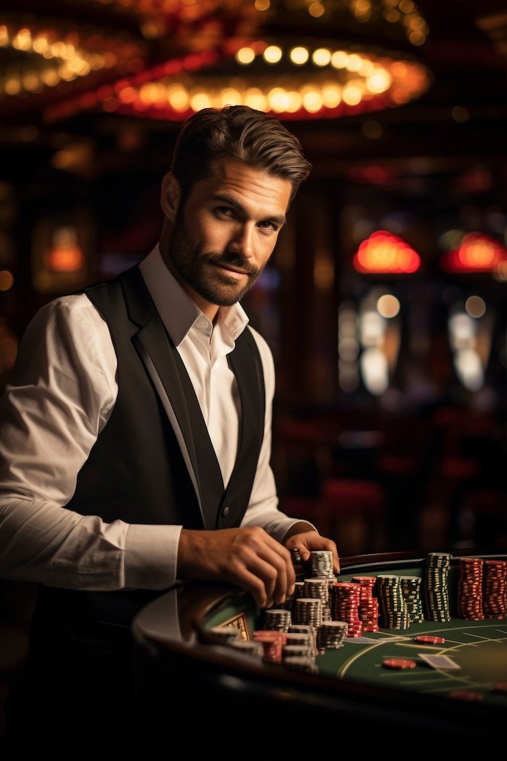 Live dealer at Monopoly Live blackjack table